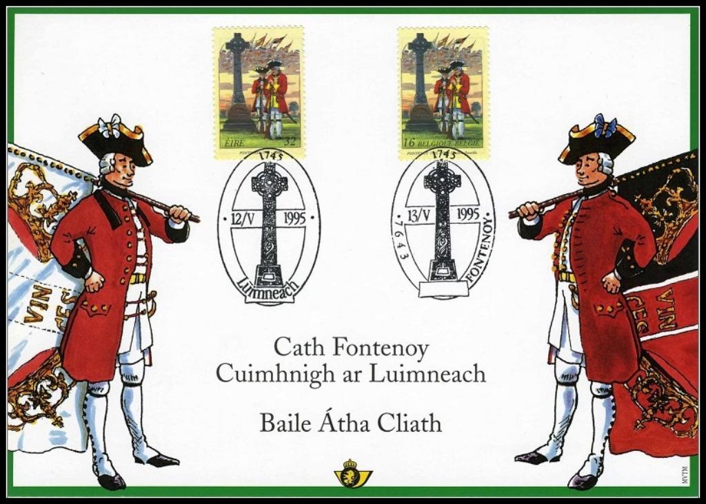 2600HK Carte souvenir Bataille de Fontenoy Soldats Irlandais, Timbres & Monnaies, Timbres | Europe | Belgique, Enlèvement ou Envoi