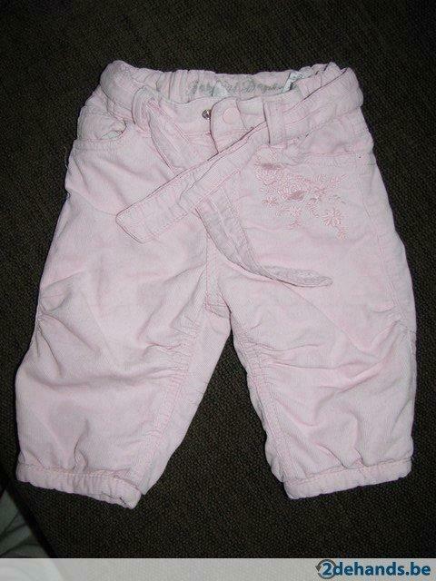 Lekker warm gevoerd roos winterbroekje 4-6M, Enlèvement ou Envoi, Utilisé, Fille, Pantalon
