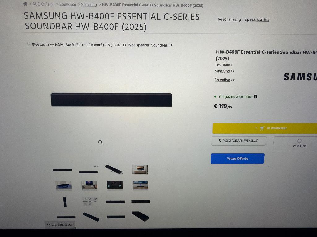 Ongeopend Samsung hw-b400f soundbar (verzegelde verpakking), Ophalen, Bluetooth, Nieuw