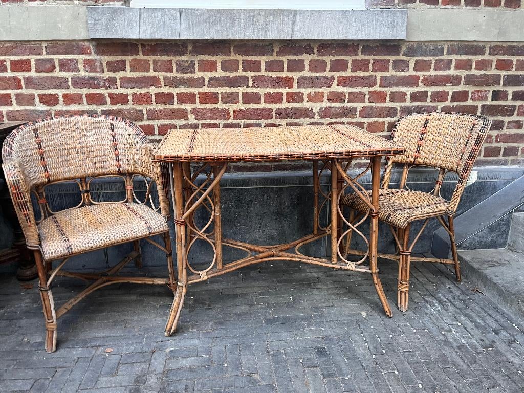 Rotan tuinset, vintage, Rotin, Chaise, Salons de jardin, Enlèvement