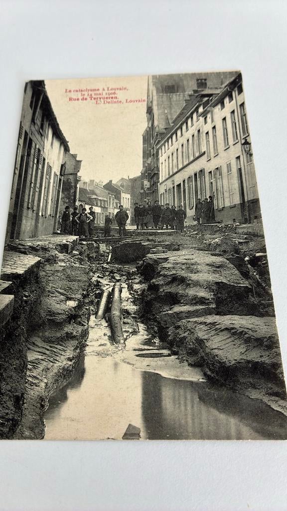 Louvain cataclysme 1906 rue Tervueren, Verzamelen, Postkaarten | België, Verzenden, Voor 1920, Vlaams-Brabant