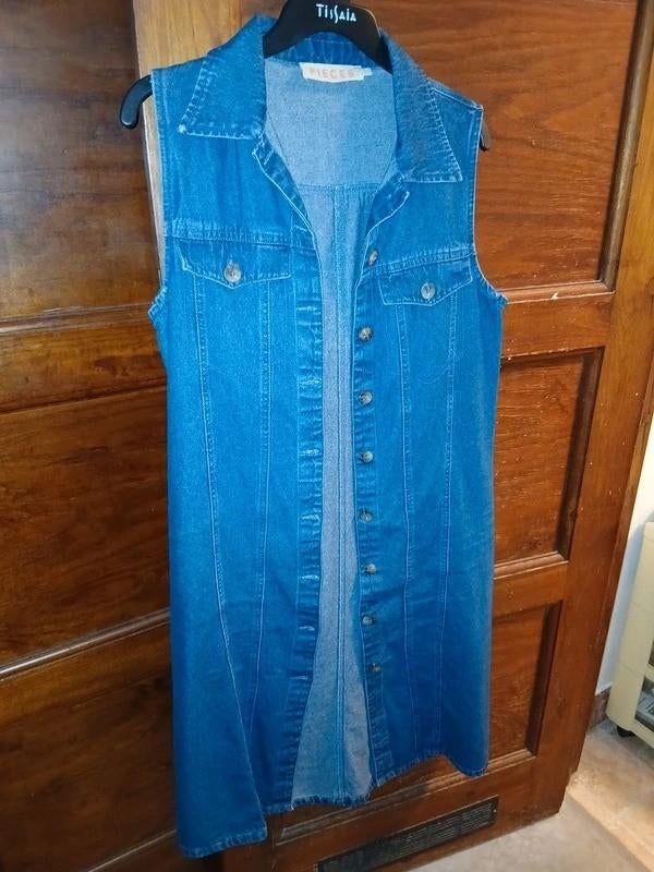 PIECES lange jurk, Kleding | Dames, Maat 38/40 (M), Blauw, Ophalen of Verzenden, Gedragen