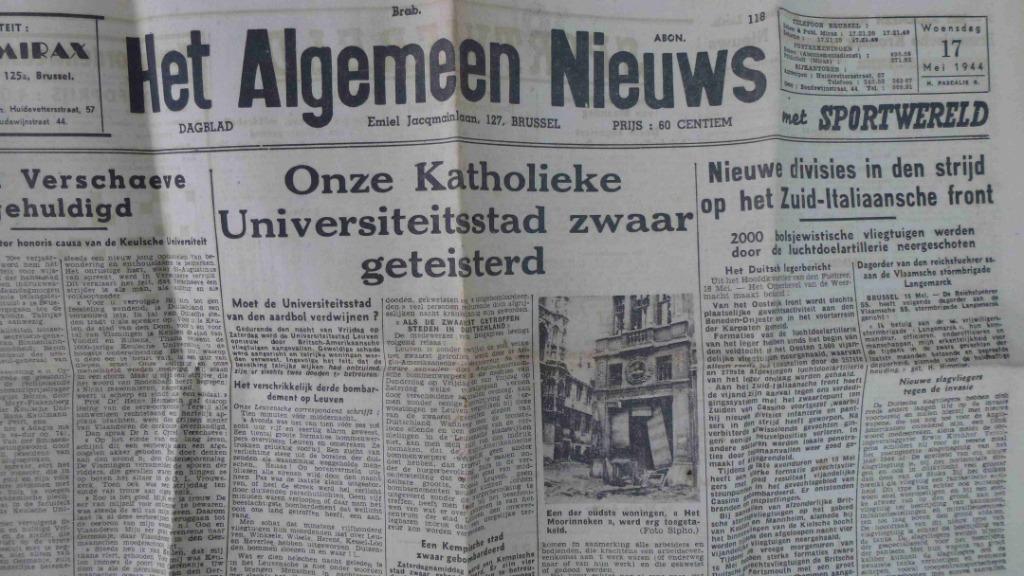 oude krant Het Algemene Nieuws 17 mei 1944 blz 1 en 2, Ophalen of Verzenden, 1940 tot 1960, Krant