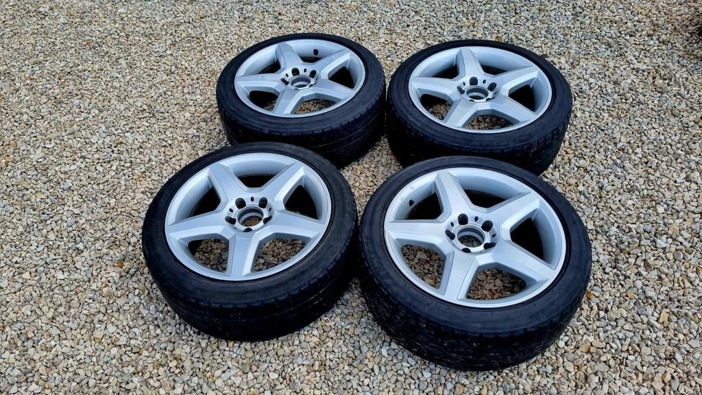 17 inch mercedes 5 spaak velgen, Ophalen, 17 inch, Band(en)