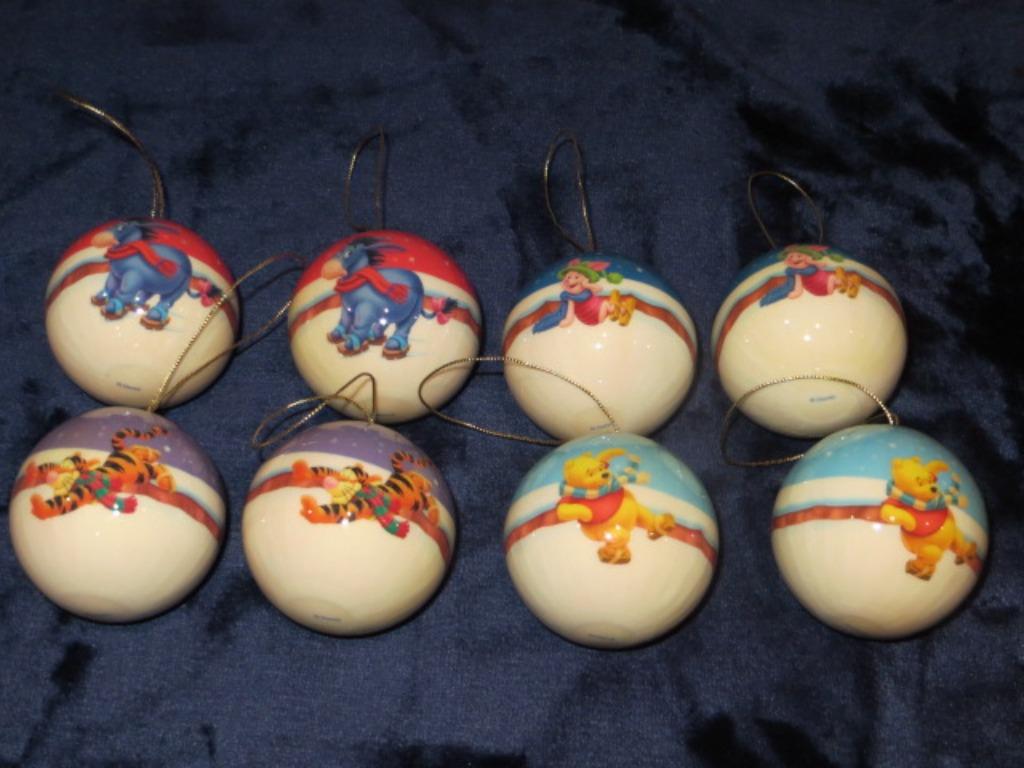8 Kerstbollen Disney -- Winnie de Poeh - Knorretje - nieuw, Verzamelen, Ophalen of Verzenden, Winnie de Poeh of vrienden, Nieuw