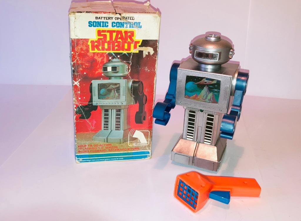 Rare Sonic control Star robot + box vintage HK 100% original, Enlèvement ou Envoi