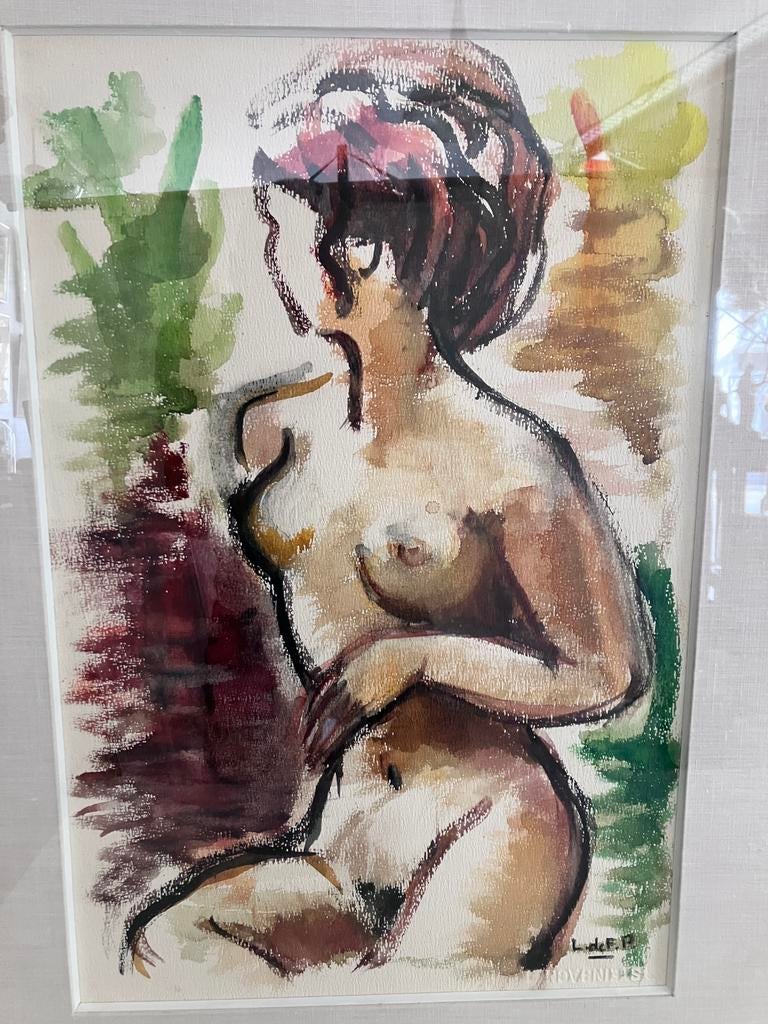 Aquarel op papier Lucienne de Fernelmont-Pulings, Enlèvement ou Envoi