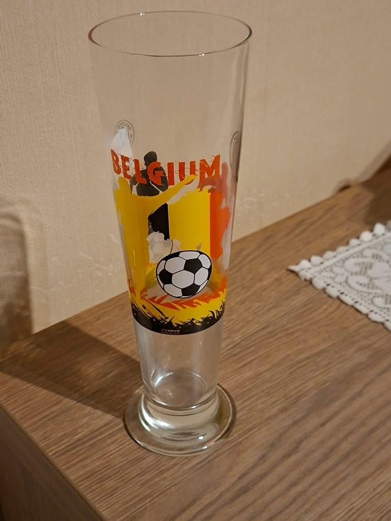 Voetbal-Bierglas / Rode Duivels / Belgium, Verzamelen, Ophalen of Verzenden, Zo goed als nieuw, Bierglas