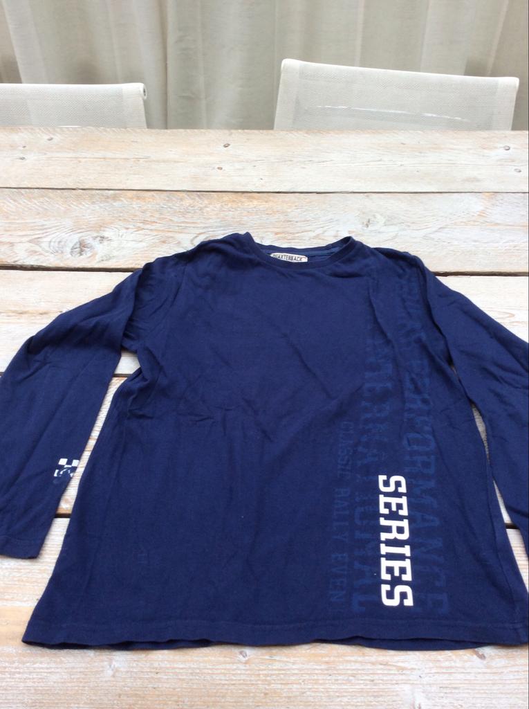 Quarterback longsleeve donkerblauw. Mt. 158/164, Garçon, Enlèvement ou Envoi, Chemise ou À manches longues, Comme neuf