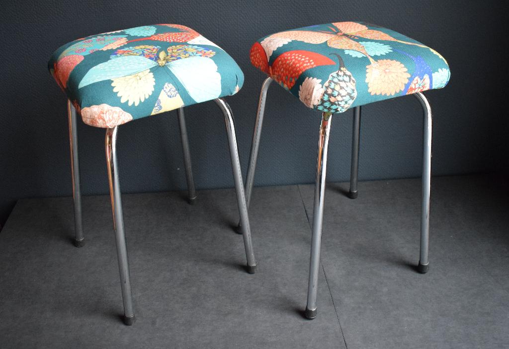 Tabourets Fleuris, Ophalen, Minder dan 50 cm, Vierkant, Nieuw