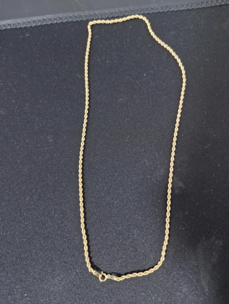 18k geelgouden gedraaide ketting, Handtassen en Accessoires, Geel, Goud