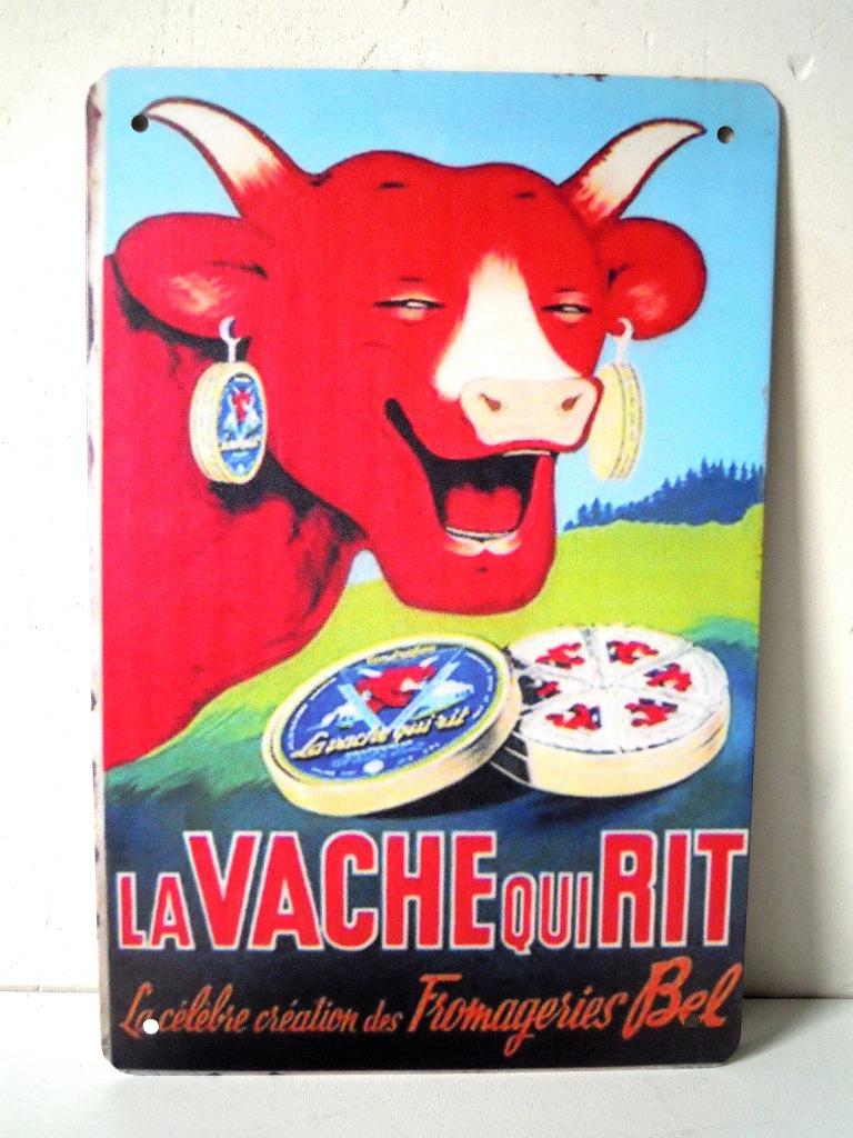 Metal wallplate  La Vache qui rit, Verzenden, Zo goed als nieuw, Reclamebord