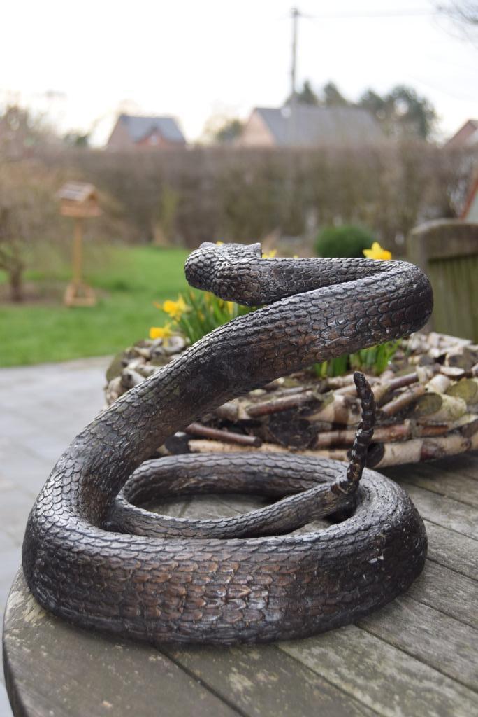SUPERBE SERPENT A SONNETTE EN BRONZE, Antiquités & Art, Enlèvement ou Envoi, Bronze