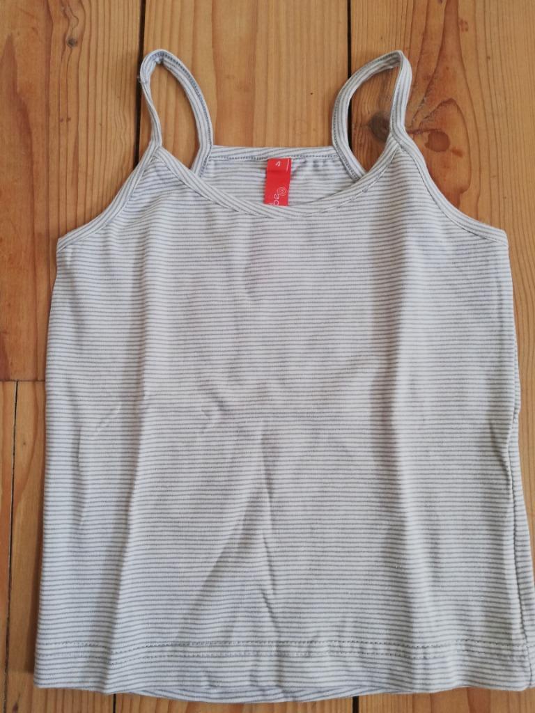 NIEUW- topje - Folieke - 4 jaar -104 - wit+grijs gestreept, Kinderen en Baby's, Meisje, Nieuw, Ophalen of Verzenden, Shirt of Longsleeve