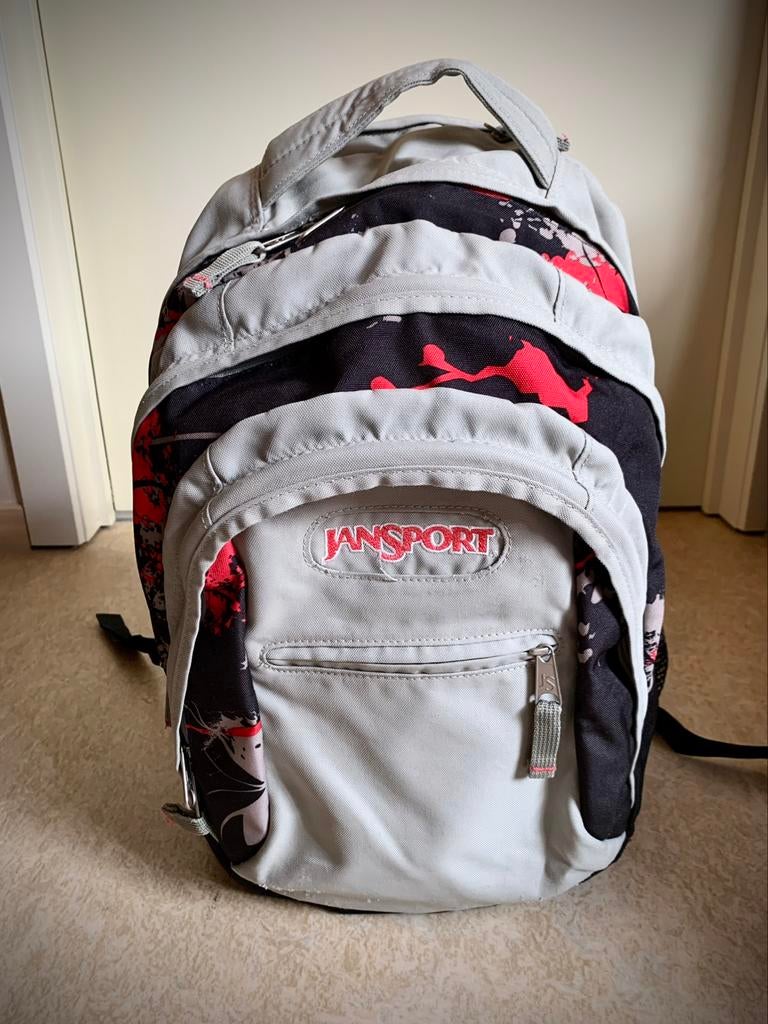 Janssport grote boekentas, Ophalen, Gebruikt, Beige, Rugtas