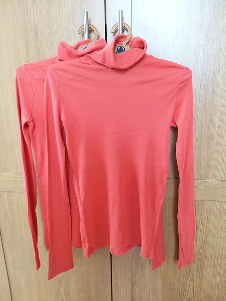 Petit Bateau Orange corail Lot 2 Sous pull à col roulé 14ans, Enlèvement ou Envoi, Pull ou Veste, Petit Bateau, Utilisé