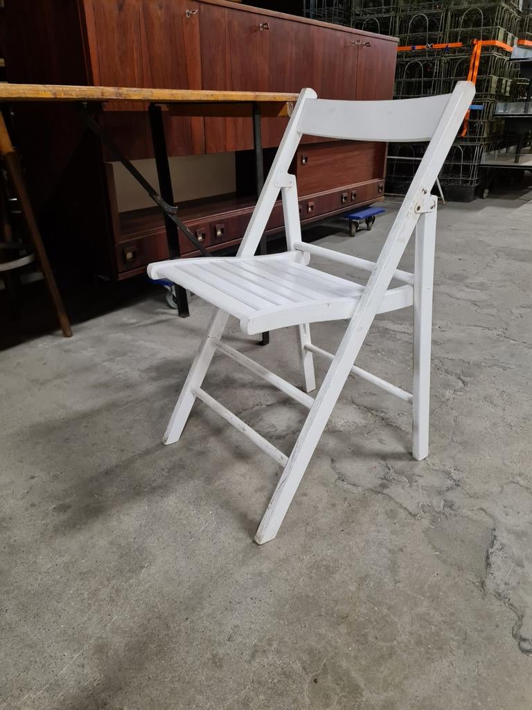 grand LOT de CHAISES PLIANTES en bois blanc lot de CHAISES P, Maison & Meubles, Chaises, Retro / vintage, Enlèvement ou Envoi