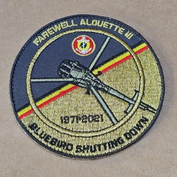 40 SQN Koksijde Farewell Alouette III 1971-2021, Verzamelen, Ophalen of Verzenden, Luchtmacht, Embleem of Badge