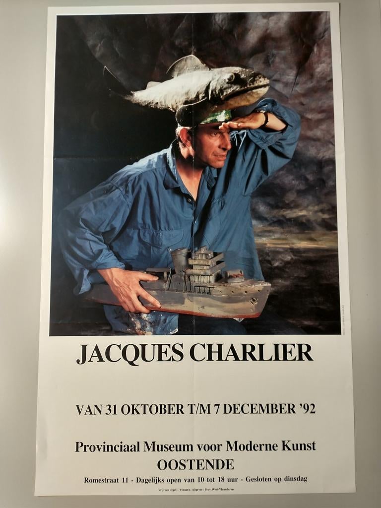 Jacques Charlier PMMK Oostende affiche 1992, Ophalen of Verzenden, Gebruikt