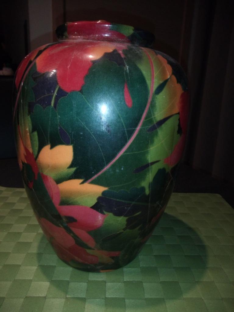 Antieke vaas met bloemenmotief, Ophalen of Verzenden