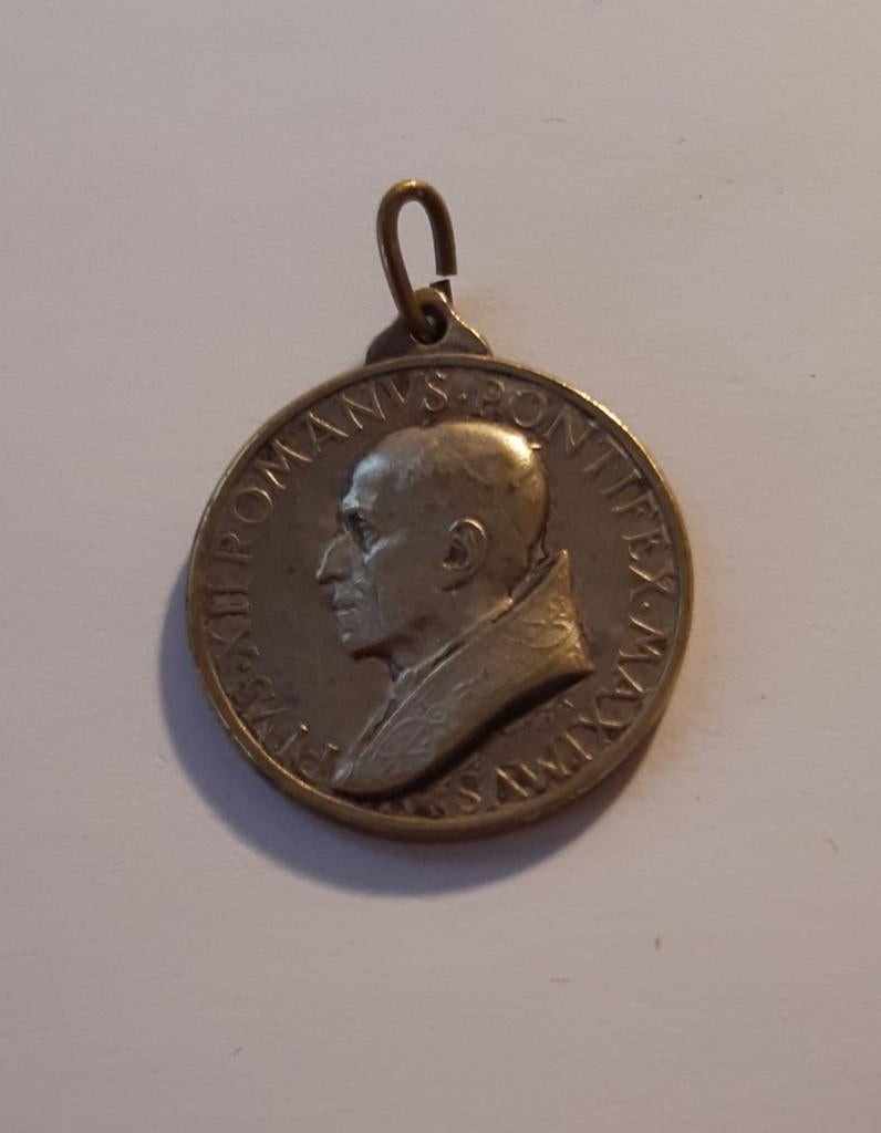 Medaille, herdenkingspenning van Pius XII, Postzegels en Munten, Ophalen of Verzenden, Zilver