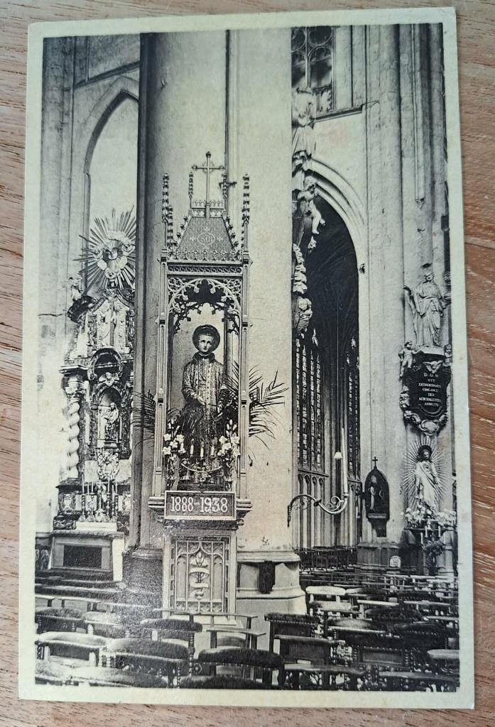postkaart Diest - Beeltenis van H. Joannes Berchmans, Ophalen of Verzenden, Gelopen, Vlaams-Brabant