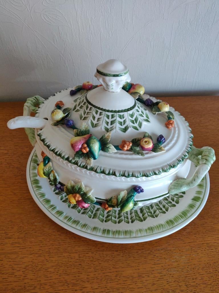 Antieke porseleine sierpot met lepel, Ophalen