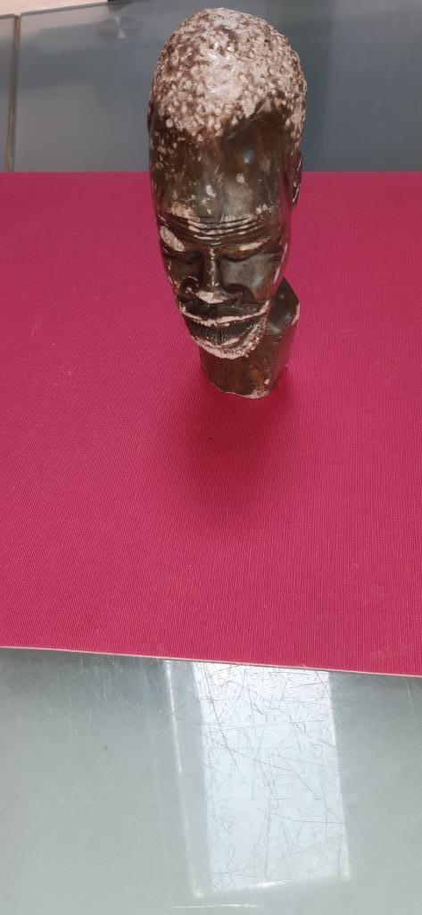afrikaans stenen beeldje (hoofd), Antiek en Kunst, Ophalen of Verzenden