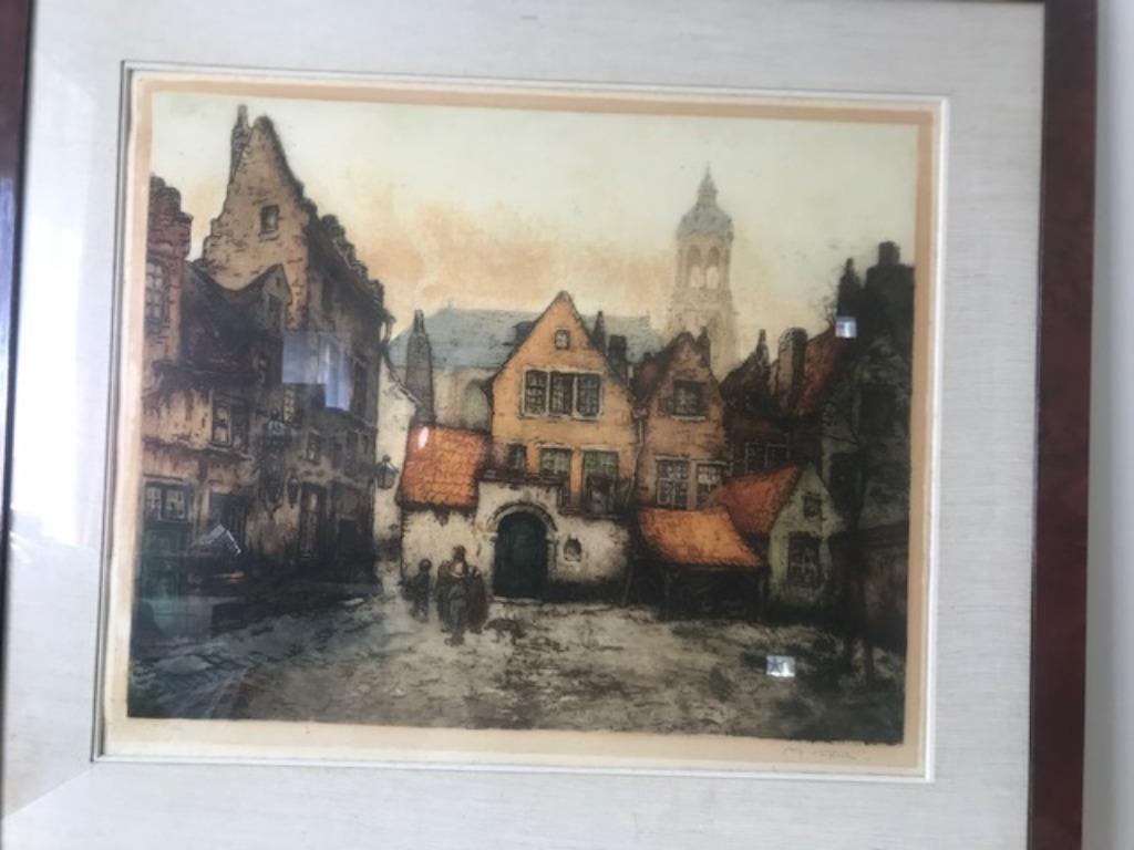 litho stadszicht Lier, Antiek en Kunst, Ophalen of Verzenden
