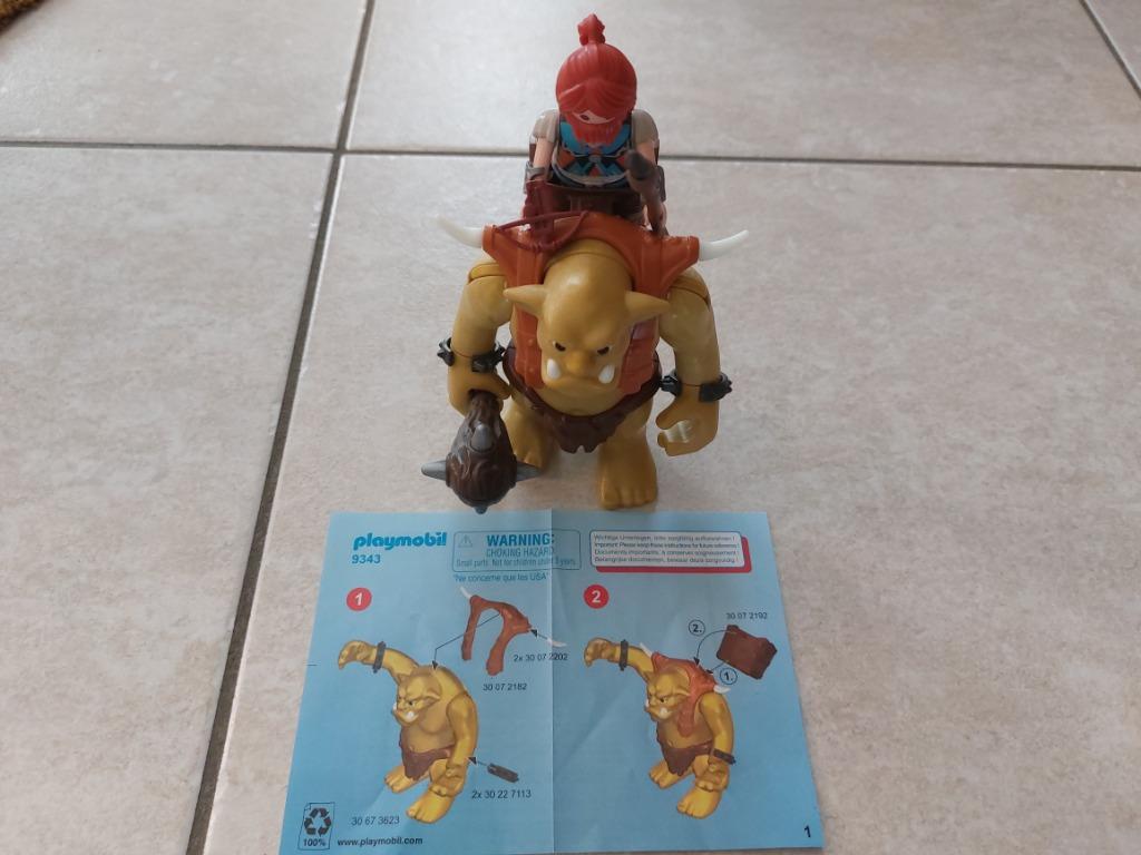 Playmobil 9343 - Troll Géant et soldat nain, Enlèvement, Comme neuf