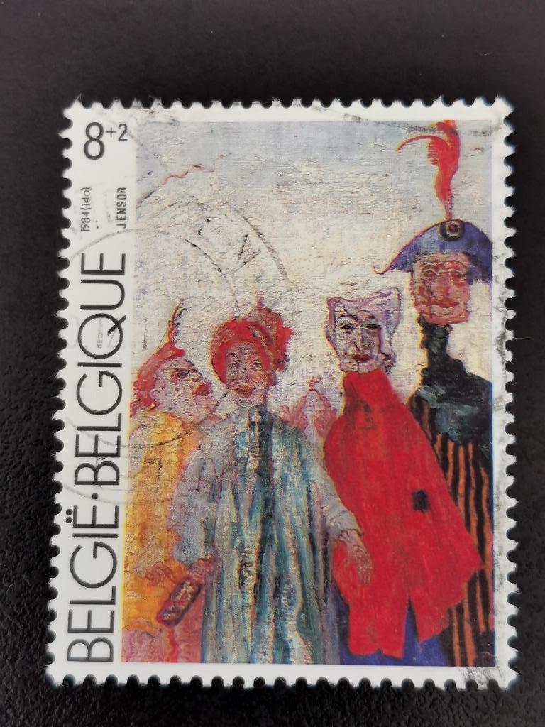 Belgique 1984 - Art moderne - James Ensor - timbre surtaxé, Timbres & Monnaies, Enlèvement ou Envoi, Affranchi, Art