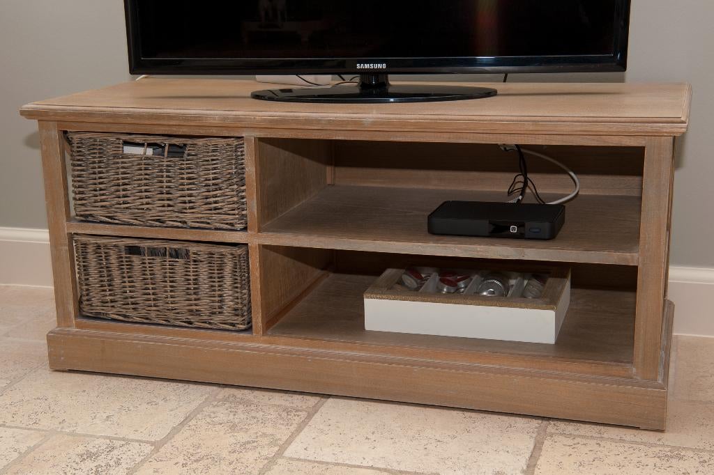 J line tv meubel, Ophalen, Gebruikt, 100 tot 150 cm, Landelijk