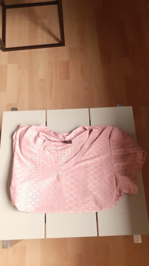 T-shirt dames Rose L, Taille 42/44 (L), Manches courtes, Rose, Comme neuf