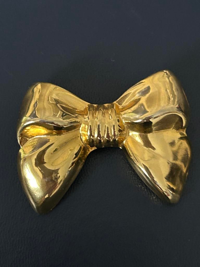 Parfums Grès Paris broche met vintage gouden metalen strik, Ophalen of Verzenden, Zo goed als nieuw