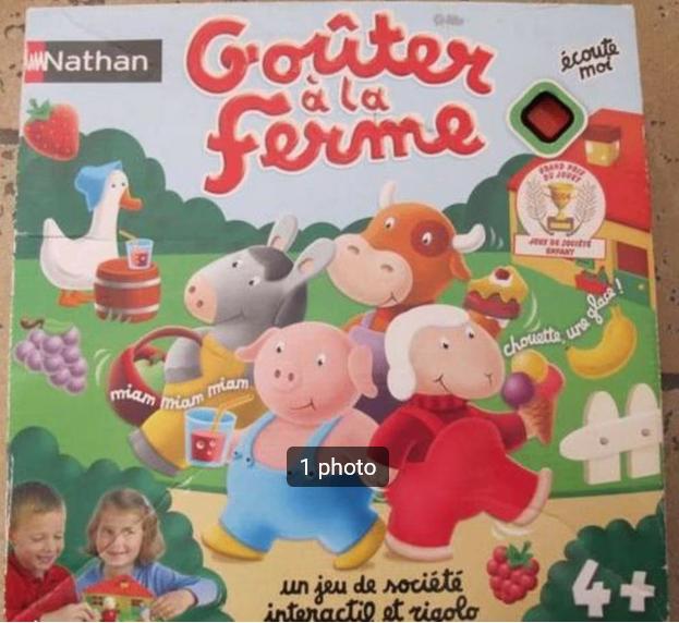 Jeu "Goûter à la ferme" Nathan, Trois ou quatre joueurs, Enlèvement ou Envoi, Utilisé, Nathan