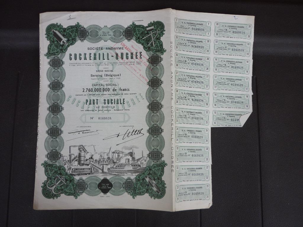 Action - Part Sociale Cockerill - Ougree, Enlèvement ou Envoi, 1950 à 1970, Action
