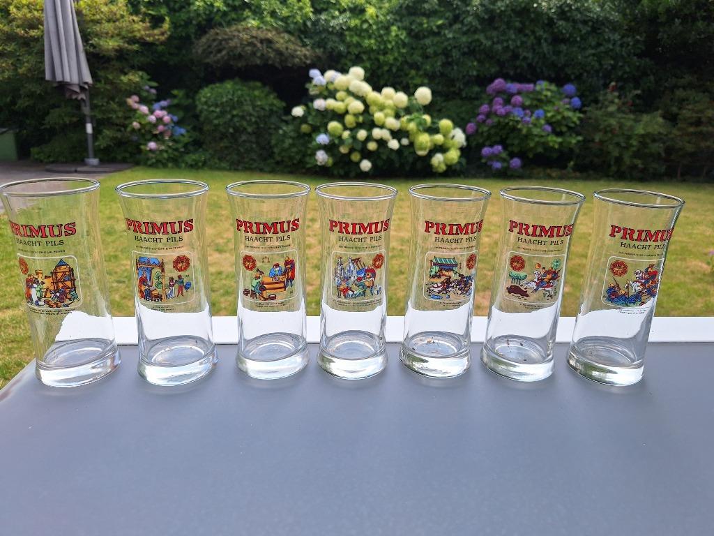 bierglazen Primus, Verzamelen, Ophalen, Zo goed als nieuw, Bierglas