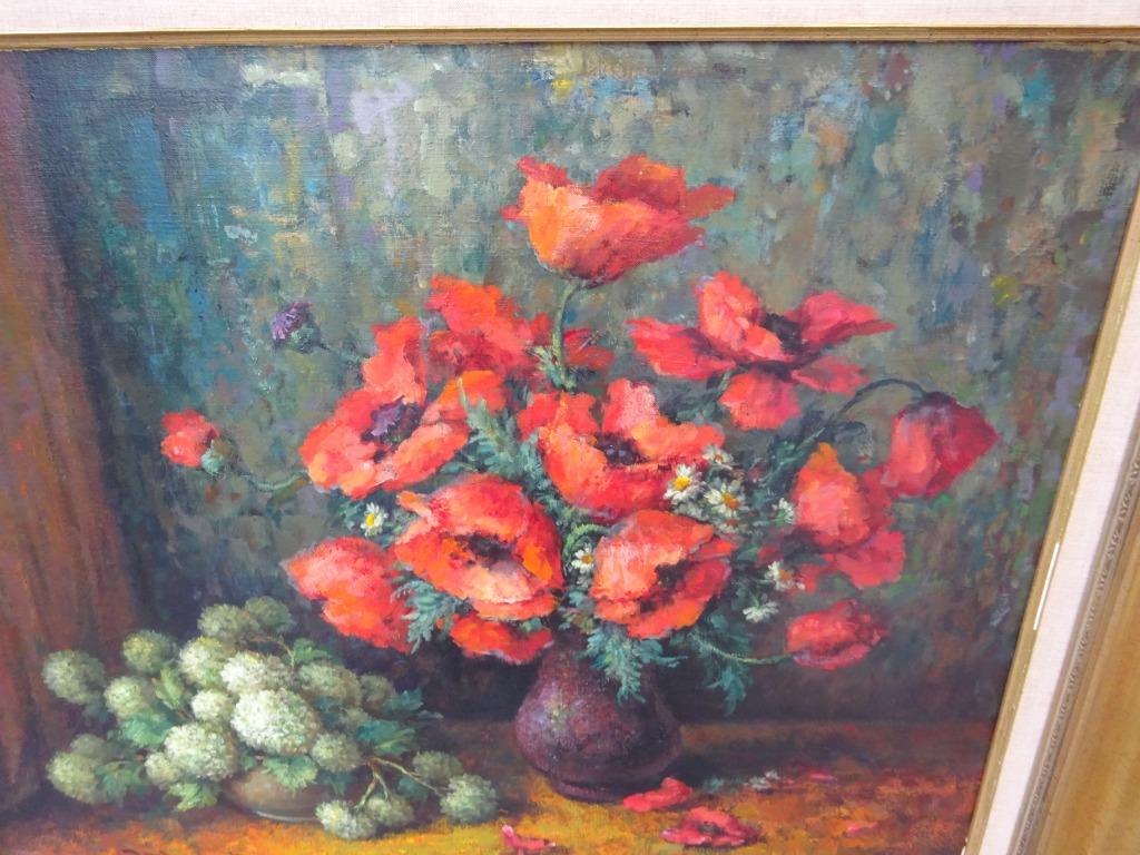 Achiel Lombaert, doek, 70 x 90, Stilleven met bloemen, Enlèvement