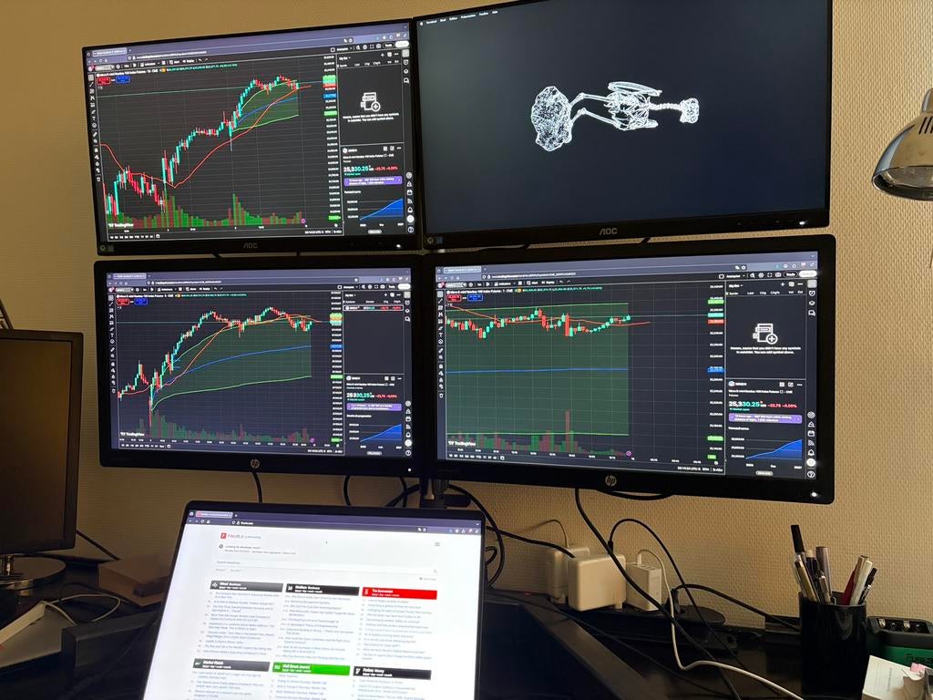 2x AOC 24p2q 75Hz IPS-monitoren, Full HD, Zo goed als nieuw, 61 t/m 100 Hz, 23.8"