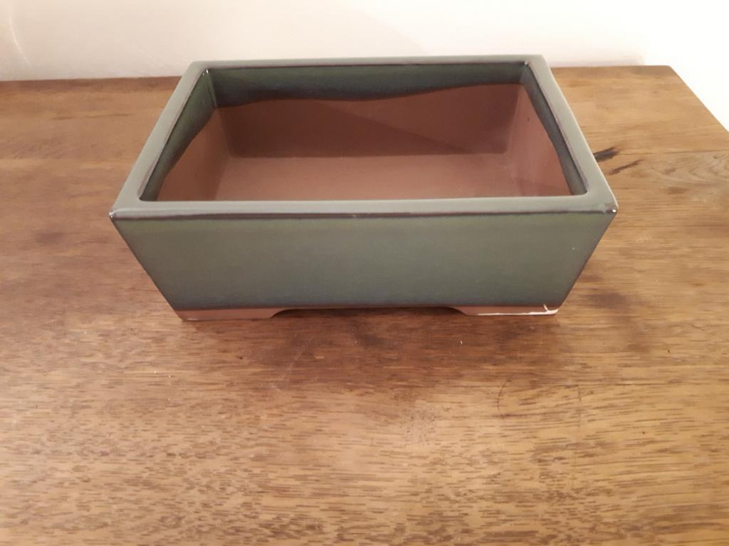 Rechthoekige keramische bloempot, Ophalen of Verzenden, Zo goed als nieuw, Rechthoekig, Steen