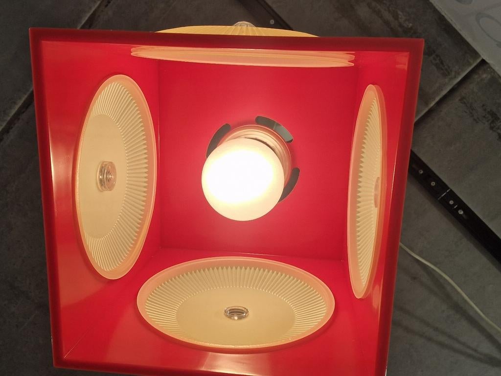 Jaren 70 Popart Cube hangverlichting , space age kunststof, Kunststof, Ophalen of Verzenden, 75 cm of meer, Space age,  retro vintage