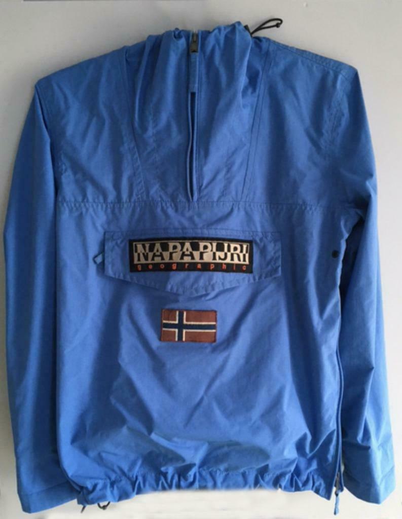 Napapijri Regenjas met kap - XS - Lichtblauw, Ophalen, Blauw, Napapijri, Gedragen