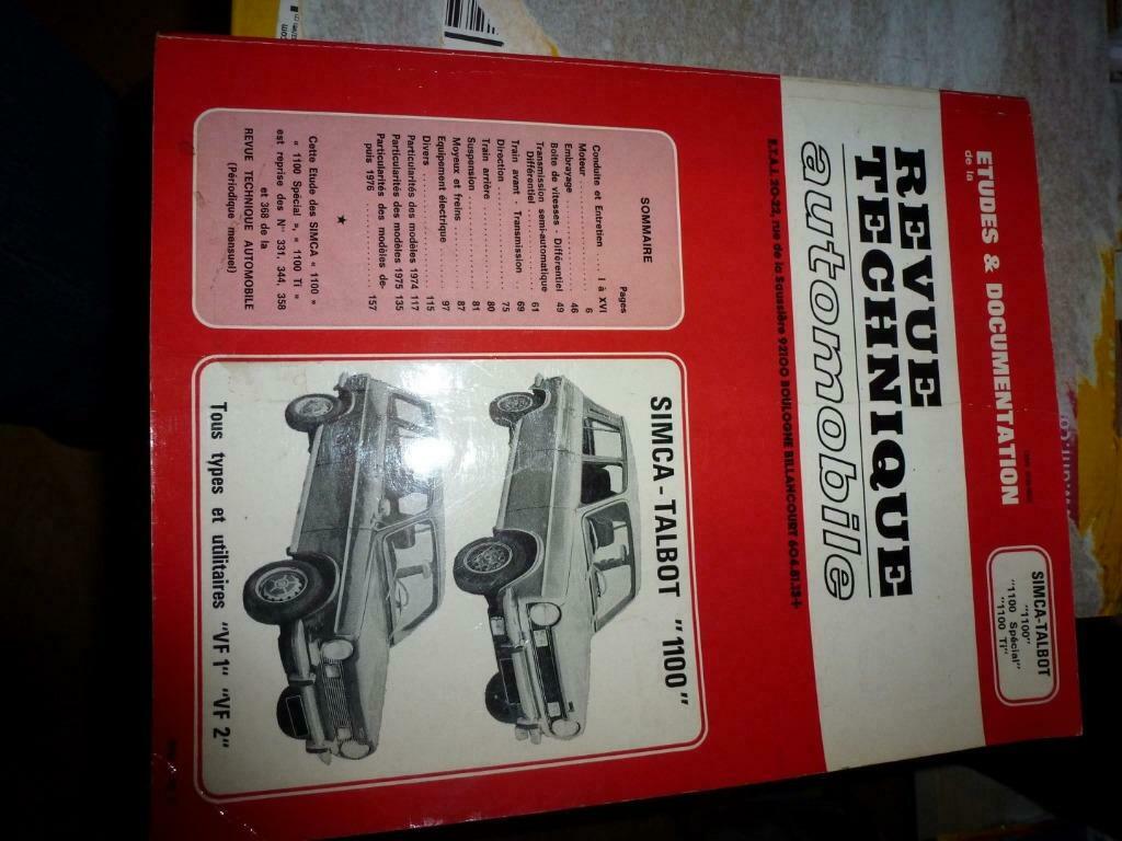 revue technique simca 1100, Enlèvement ou Envoi