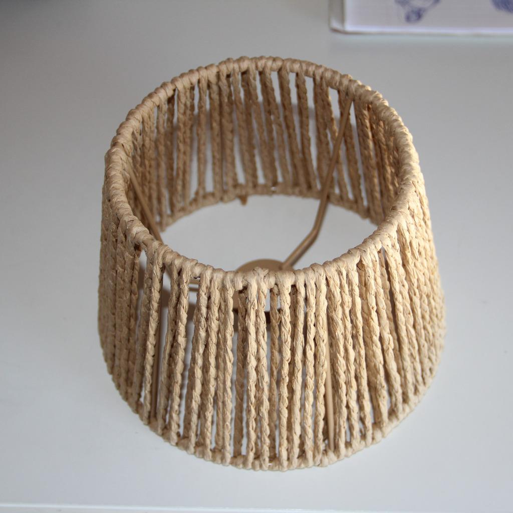 Abat-jour en paille de papier & métal, Maison & Meubles, Enlèvement ou Envoi, Beige, Naturel, Autres formes
