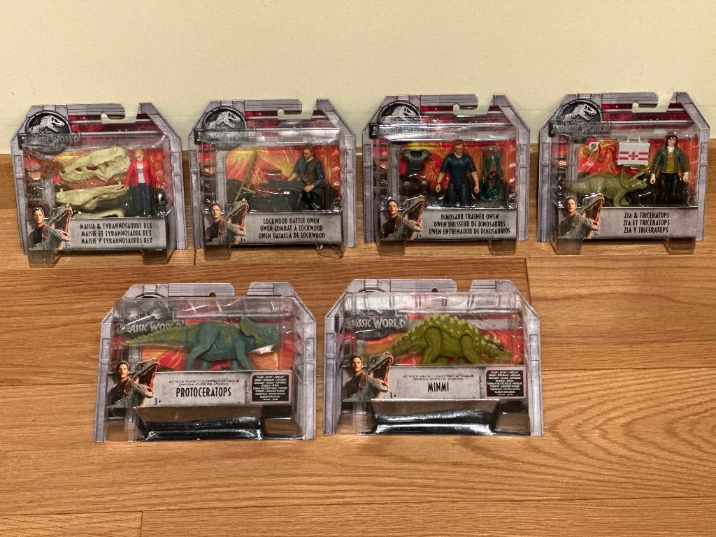 Lot de 6 figurines et dinosaures Mattel Jurassic World, Enlèvement ou Envoi, Neuf