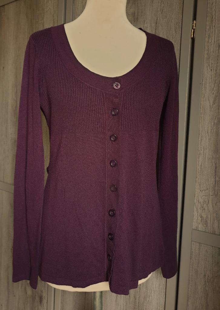 gilet bordeaux - paars deels fijne ribbel binder Nieuw, Enlèvement ou Envoi, Neuf, Taille 38/40 (M), Violet