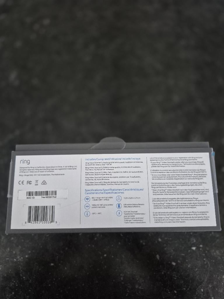ring video door bell 2, Huis en Inrichting, Deurbellen, Ophalen, Compatibel met smartphone, Zo goed als nieuw, Draadloos