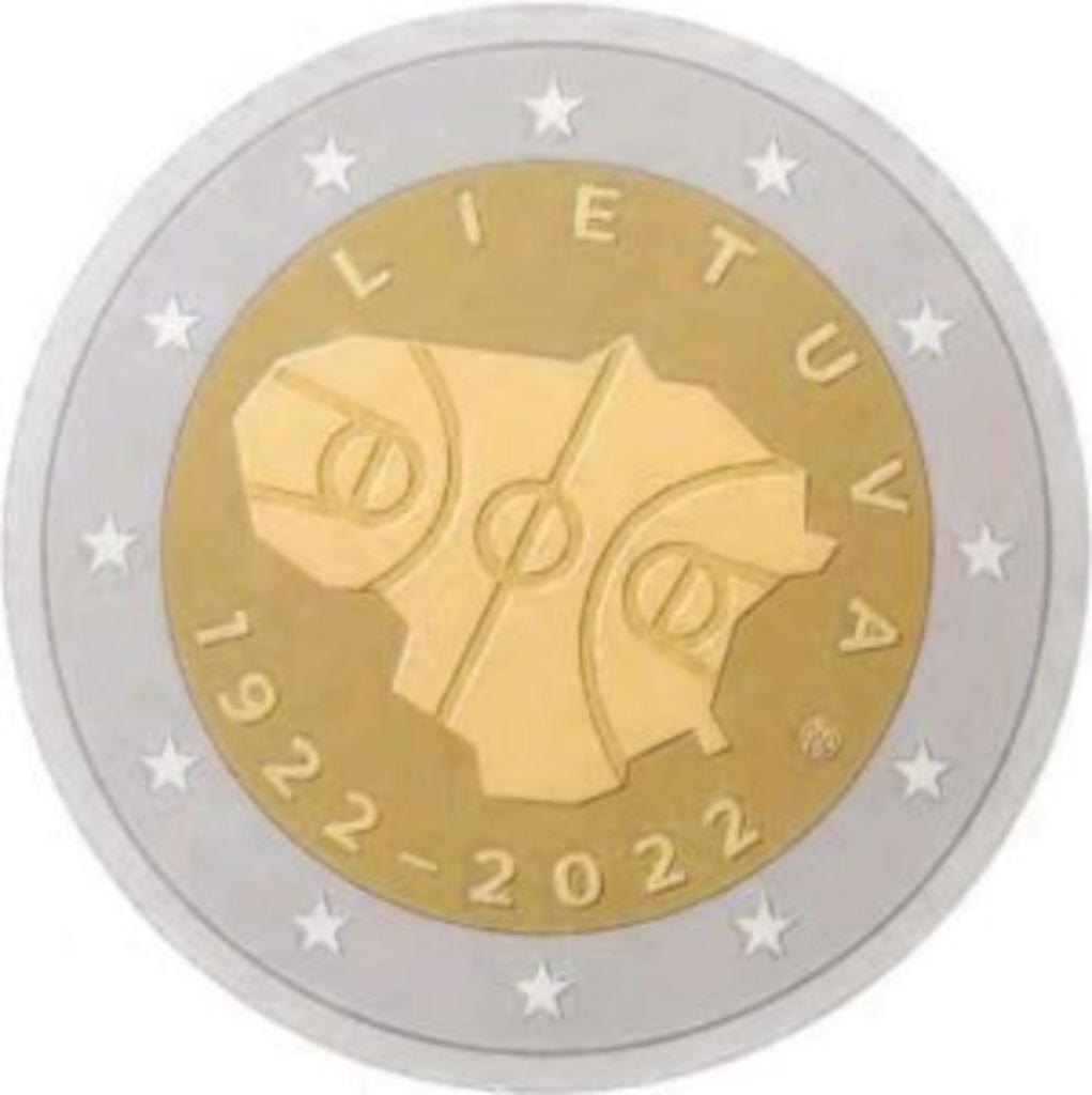 2 Euro Sp. Uitg. Litouwen 2022 100 J. Basketbal, Verzamelen, Ophalen of Verzenden, Zo goed als nieuw