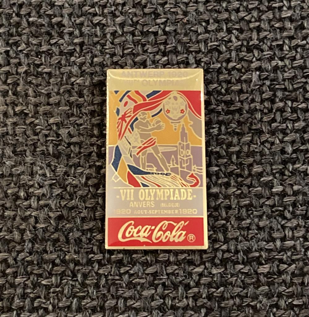 PIN - COCA COLA - OLYMPISCHE SPELEN - ANTWERPEN 1920, Verzenden, Gebruikt, Merk, Speldje of Pin