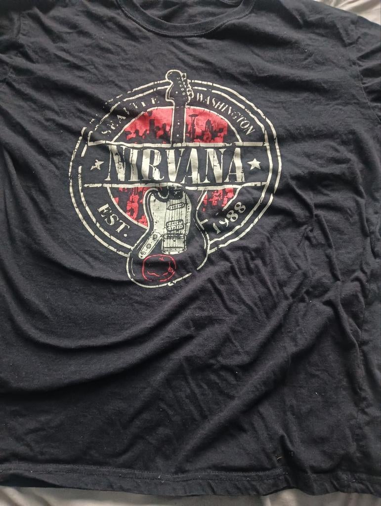 Nirvana t shirt, Kleding | Heren, T-shirts, Ophalen, Zwart, Zo goed als nieuw, Andere